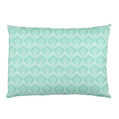 Damask Aqua Green Pillow Case by snowwhitegirl