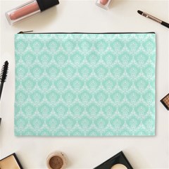 Damask Aqua Green Cosmetic Bag (xl) by snowwhitegirl