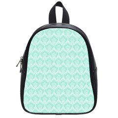 Damask Aqua Green School Bag (small) by snowwhitegirl