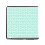 Damask Aqua Green Memory Card Reader (Square) Front