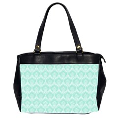 Damask Aqua Green Office Handbags (2 Sides)  by snowwhitegirl