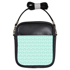 Damask Aqua Green Girls Sling Bags by snowwhitegirl