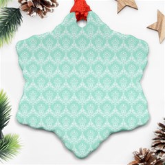 Damask Aqua Green Ornament (snowflake) by snowwhitegirl