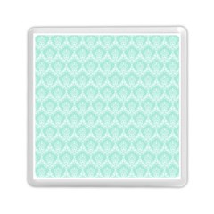 Damask Aqua Green Memory Card Reader (square)  by snowwhitegirl