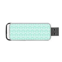 Damask Aqua Green Portable Usb Flash (two Sides) by snowwhitegirl