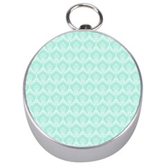 Damask Aqua Green Silver Compasses by snowwhitegirl