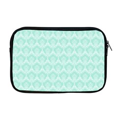 Damask Aqua Green Apple Macbook Pro 17  Zipper Case by snowwhitegirl