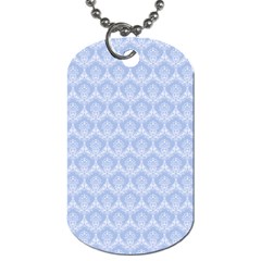 Damask Light Blue Dog Tag (two Sides) by snowwhitegirl