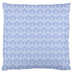 Damask Light Blue Large Flano Cushion Case (two Sides) by snowwhitegirl