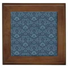 Damask Blue Framed Tiles