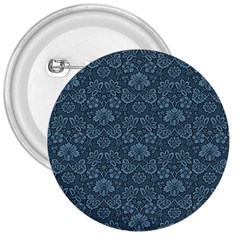 Damask Blue 3  Buttons