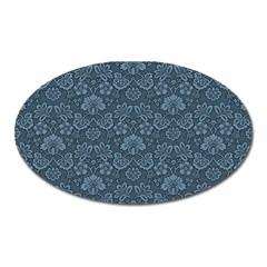 Damask Blue Oval Magnet by snowwhitegirl