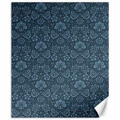 Damask Blue Canvas 8  X 10  by snowwhitegirl