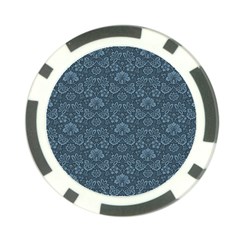 Damask Blue Poker Chip Card Guard by snowwhitegirl