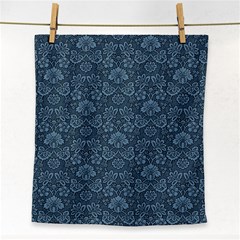 Damask Blue Face Towel