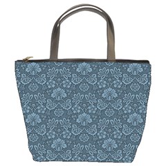 Damask Blue Bucket Bags