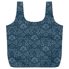 Damask Blue Full Print Recycle Bags (l)  by snowwhitegirl