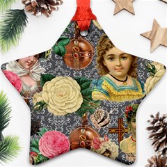 Damask Religious Victorian Grey Ornament (star) by snowwhitegirl