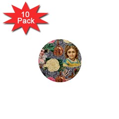 Damask Religious Victorian Grey 1  Mini Magnet (10 Pack)  by snowwhitegirl