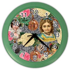 Damask Religious Victorian Grey Color Wall Clocks by snowwhitegirl