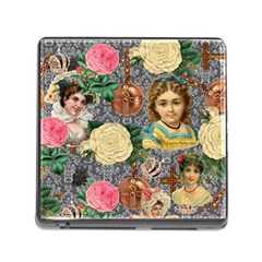 Damask Religious Victorian Grey Memory Card Reader (square) by snowwhitegirl