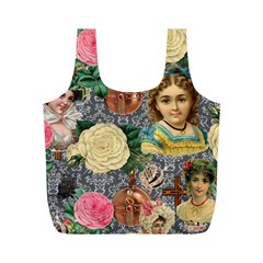 Damask Religious Victorian Grey Full Print Recycle Bags (m)  by snowwhitegirl