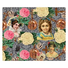 Damask Religious Victorian Grey Double Sided Flano Blanket (small)  by snowwhitegirl