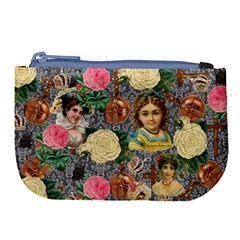 Damask Religious Victorian Grey Large Coin Purse by snowwhitegirl