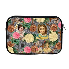 Damask Religious Victorian Grey Apple Macbook Pro 17  Zipper Case by snowwhitegirl