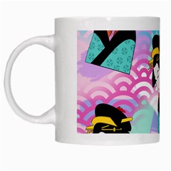 Japanese Abstract White Mugs