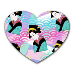 Japanese Abstract Heart Mousepads by snowwhitegirl