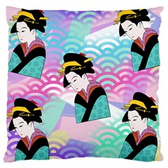 Japanese Abstract Large Cushion Case (one Side) by snowwhitegirl