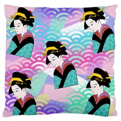 Japanese Abstract Large Flano Cushion Case (one Side)