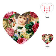 Little Girl Victorian Collage Playing Cards (heart) 