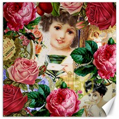 Little Girl Victorian Collage Canvas 12  X 12   by snowwhitegirl