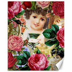 Little Girl Victorian Collage Canvas 11  X 14   by snowwhitegirl