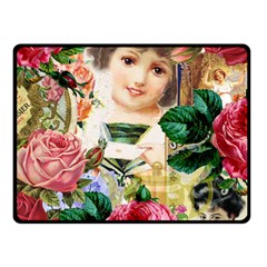 Little Girl Victorian Collage Fleece Blanket (small) by snowwhitegirl