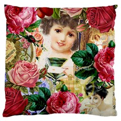 Little Girl Victorian Collage Standard Flano Cushion Case (one Side) by snowwhitegirl