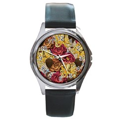 Octopus Floral Round Metal Watch