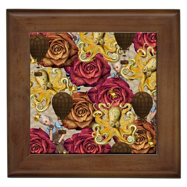 Octopus Floral Framed Tiles