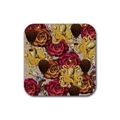 Octopus Floral Rubber Coaster (Square) 