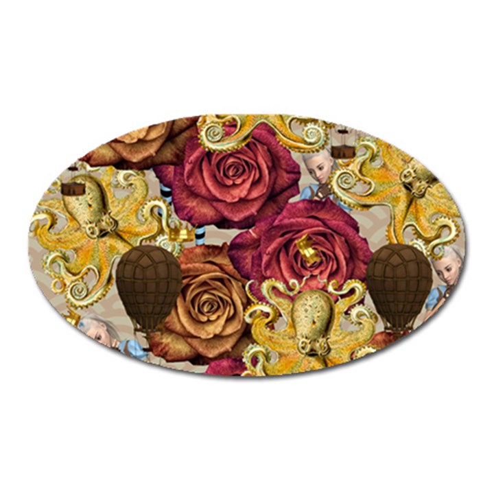 Octopus Floral Oval Magnet