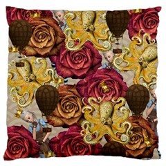 Octopus Floral Large Flano Cushion Case (One Side)