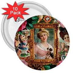 Victorian Collage Of Woman 3  Buttons (10 Pack)  by snowwhitegirl