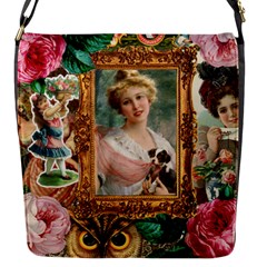 Victorian Collage Of Woman Flap Messenger Bag (s) by snowwhitegirl