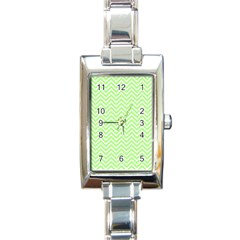 Green Chevron Rectangle Italian Charm Watch by snowwhitegirl