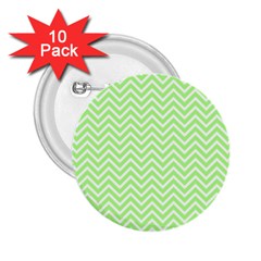 Green Chevron 2 25  Buttons (10 Pack)  by snowwhitegirl