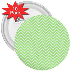 Green Chevron 3  Buttons (10 Pack)  by snowwhitegirl