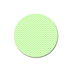 Green Chevron Magnet 3  (round) by snowwhitegirl