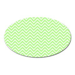 Green Chevron Oval Magnet by snowwhitegirl